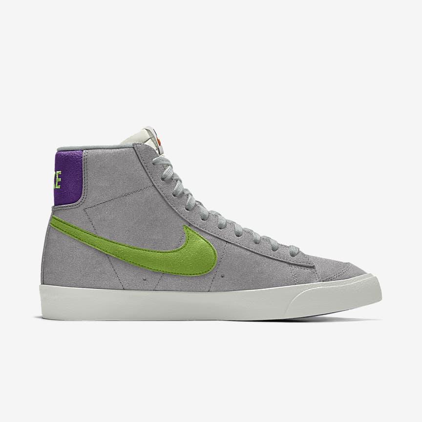 Giày Nike Blazer Mid '77 By You Nam Xám Xanh Hồng